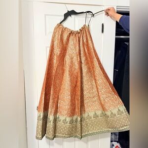 Olive color long coat style lehenga